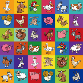 矢量卡通动物墙纸设计素材