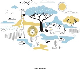 卡通森林背景墙