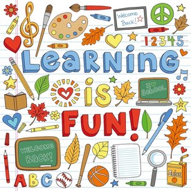 线描学习学校卡通素材