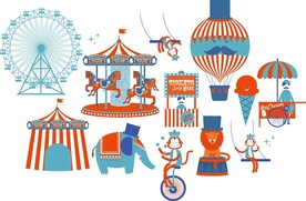 动物马戏团矢量素材