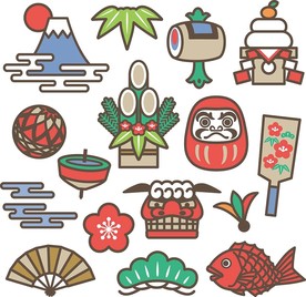 手绘矢量民俗素材