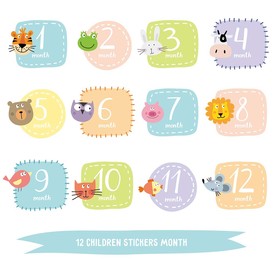 可爱动物数字序号