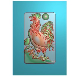 玉雕公鸡十二生肖鸡挂件精雕图