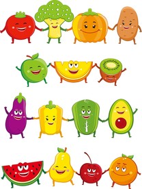 水果小伙伴矢量卡通素材