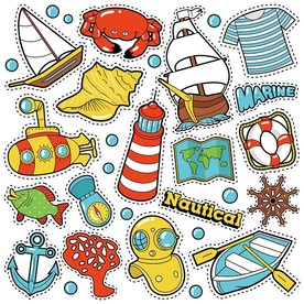 航海卡通贴图素材