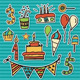 生日派对矢量卡通素材