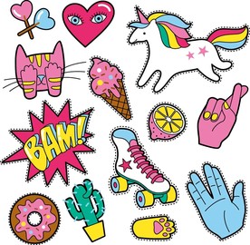 可爱女孩时尚DIY图标素材