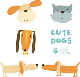 狗狗矢量插画素材