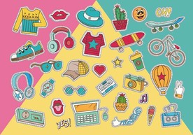 年轻人时尚生活DIY贴图卡通素