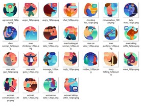 扁平插画互动与交流