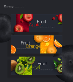 新鲜水果banner电商海报