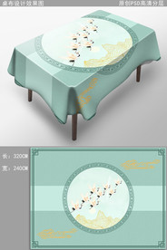 仙鹤新中式桌布中国风布艺