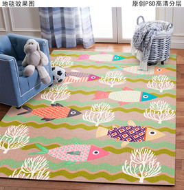 卡通儿童房地毯地垫