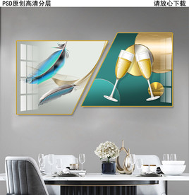餐厅酒杯装饰画