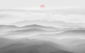 中式山水畫電視背景墻