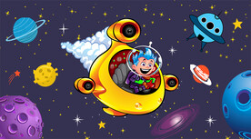 卡通星球儿童房背景墙