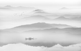 最新中式客廳山水畫