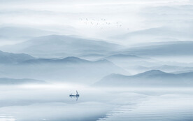 新中式山水背景新畫