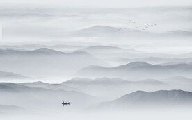 山水客廳掛畫電視背景墻