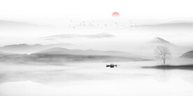 新款山水背景新畫 psd分層