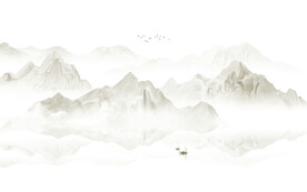 新中式水墨山水背景墻