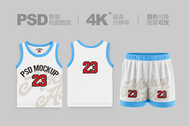 圓領(lǐng)兒童藍(lán)球衣服樣機(jī)