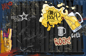 涂鸦啤酒酒吧背景墙