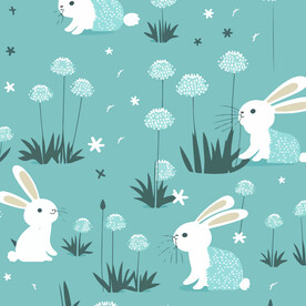 兔子布料底紋卡通多彩圖案
