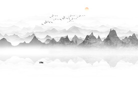 中式意境山水畫背景墻