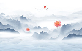 山水風(fēng)景背景墻壁畫