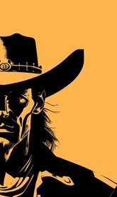 抽象西部牛仔人物畫