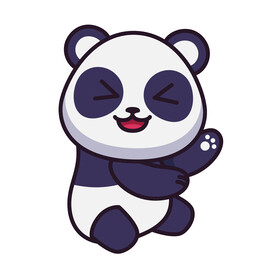 矢量卡爱卡通动物大熊猫插画素材