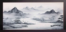 山水畫(huà)裝飾畫(huà)無(wú)框畫(huà)