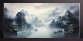 山水畫(huà)裝飾畫(huà)無(wú)框畫(huà)