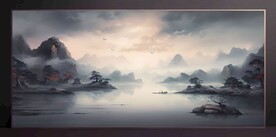 山水畫(huà)裝飾畫(huà)無(wú)框畫(huà)