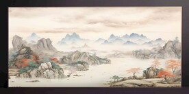 山水畫(huà)裝飾畫(huà)無(wú)框畫(huà)