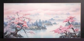 山水畫(huà)裝飾畫(huà)無(wú)框畫(huà)