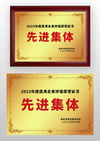 金色先進(jìn)集體榮譽(yù)牌獎(jiǎng)牌銅牌模板