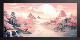 山水畫裝飾畫無框畫