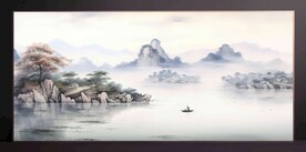 山水畫裝飾畫無框畫