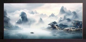 山水畫裝飾畫無框畫