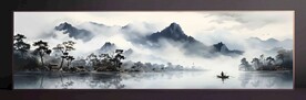 山水畫裝飾畫無框畫
