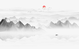 新中式抽象水墨畫壁紙