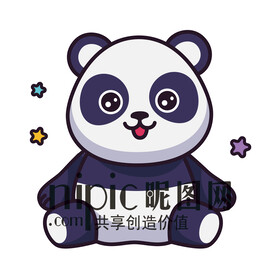 矢量卡愛(ài)卡通動(dòng)物大熊貓插畫(huà)素材