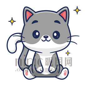 可愛(ài)卡通小貓咪矢量素材