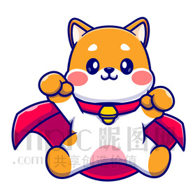 可愛(ài)卡通超人小狗