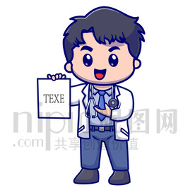 可愛(ài)卡通醫(yī)生矢量素材插畫(huà)