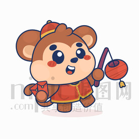 可爱卡通老鼠手拿红包