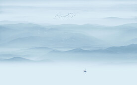 意境水墨山水畫背景墻