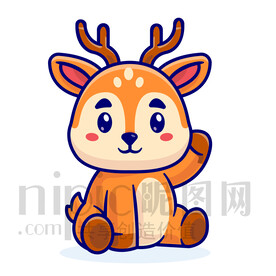 可愛卡通小鹿梅花鹿